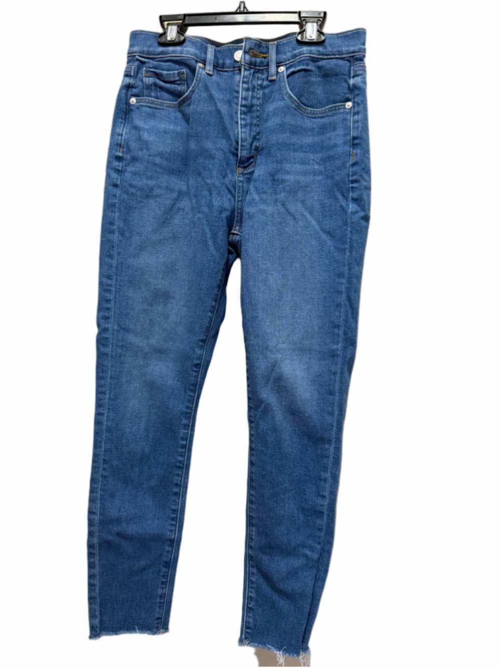 LOFT The Skinny Jeans Women’s 28P / 6 Petite Blue Denim Frayed Raw Hem